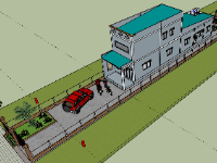 Hồ sơ thiết kế xin giấy phép xây dựng nhà cấp 4 gác lửng diện tích 4.3x21m kèm theo bản vẽ 3D